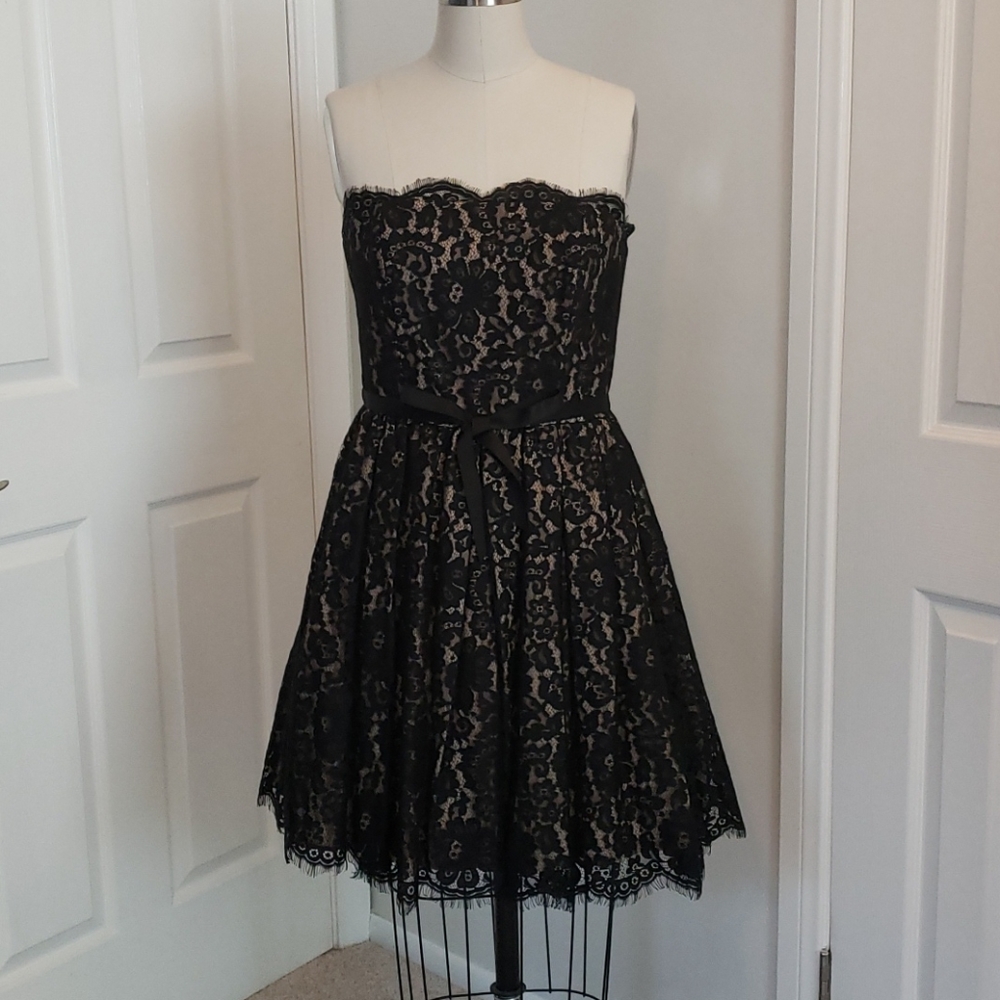 Robert Rodriguez Strapless Black Lace Dress